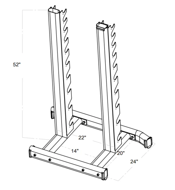 Kodiak Echo Fitness Vertical 10 Pair Dumbbell Rack