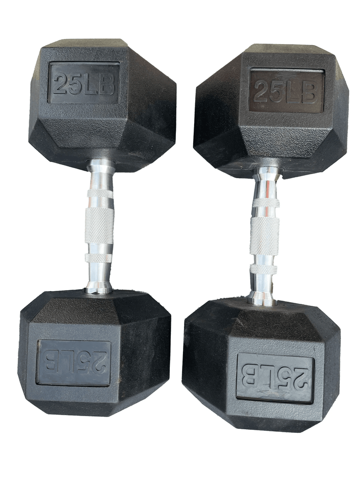 Pair of black echo strength hexagonal dumbbells with &