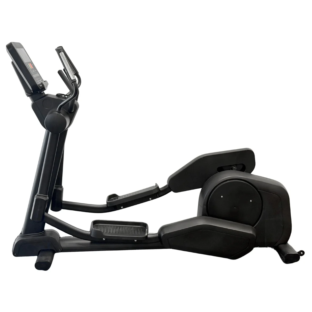 Echo Kodiak Echo Elliptical Machine 02004 with display, handlebars, and pedals for full-body cardio workout, side view.