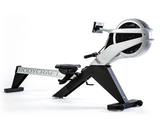 BodyCraft Pro Air &amp; Magnetic VR500 Rower w/ Handle Control in silver and black, shown on a white background.